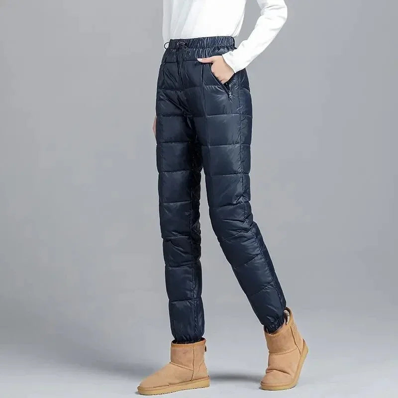 Women Casual Cotton Pantalones Oversize 4XL Warm Winter Jogger Pants Windproof Elastic High Waist Sweatpants Snow Wear Capris by DERILUJA LLC