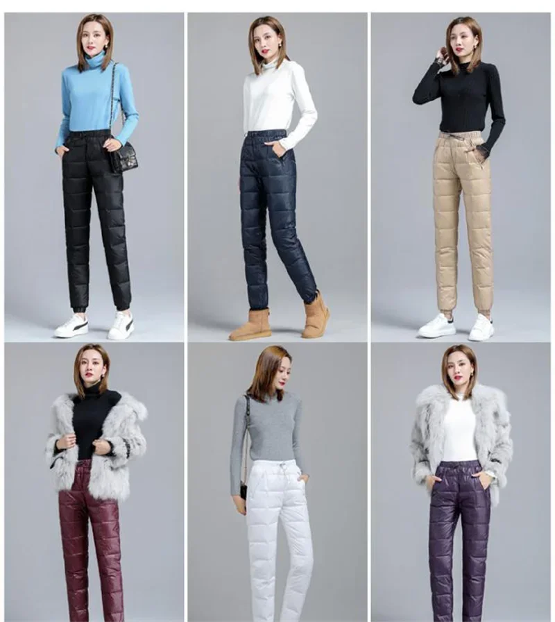 Women Casual Cotton Pantalones Oversize 4XL Warm Winter Jogger Pants Windproof Elastic High Waist Sweatpants Snow Wear Capris by DERILUJA LLC