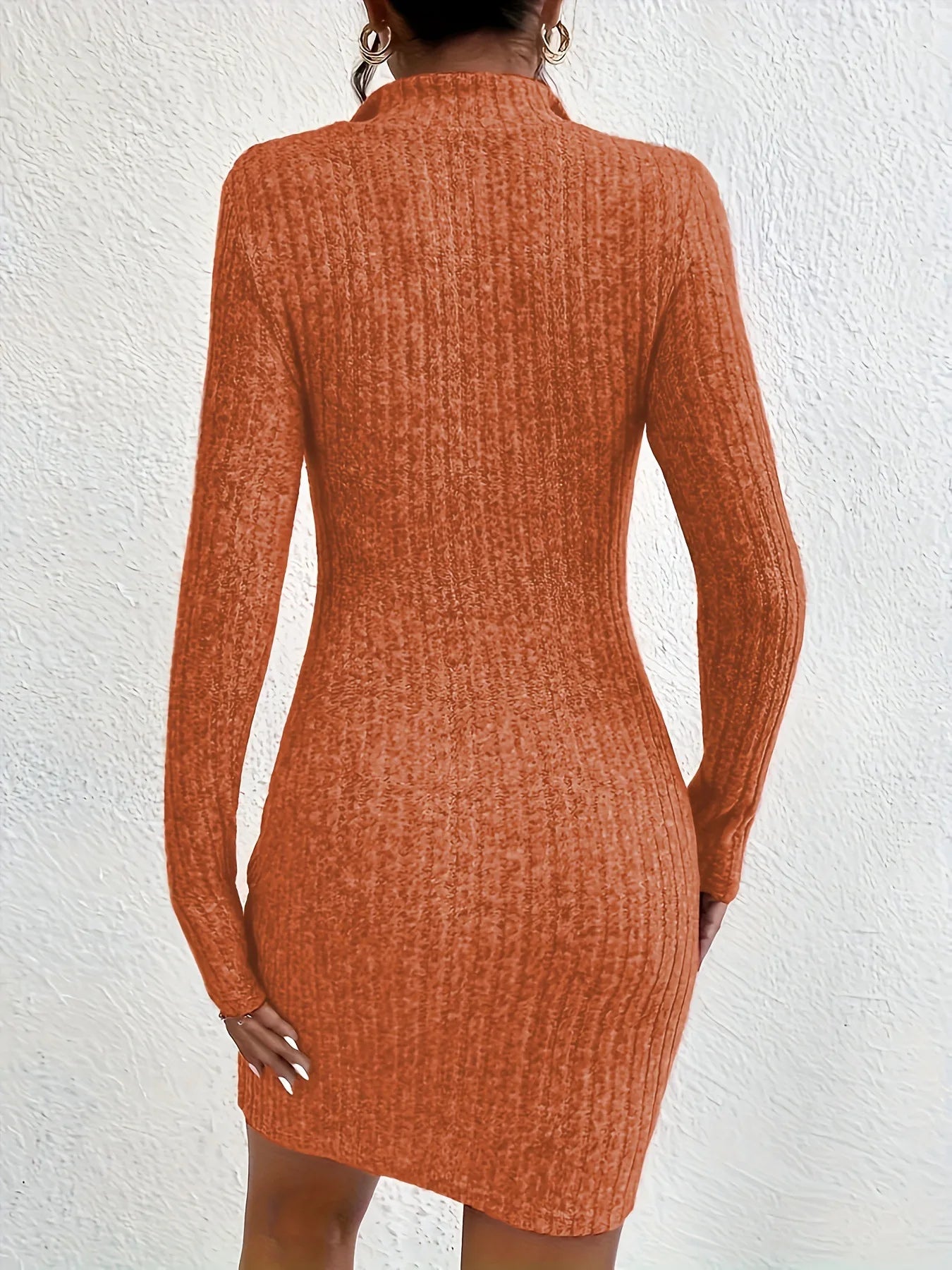 Fashion Solid Mini Dress Casual Plain Long Sleeve Bodycon Party Hip Wrap Dresses Robe by DERILUJA LLC