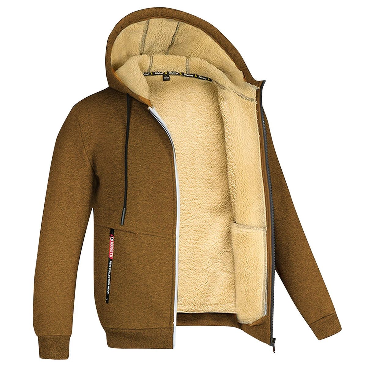 Men's Hoodie Full Zip Hoodie Fleece Jacket Plain Sports & Outdoor Daily Holiday Vintage Streetwear Casual Winter by Badon Shop LLC