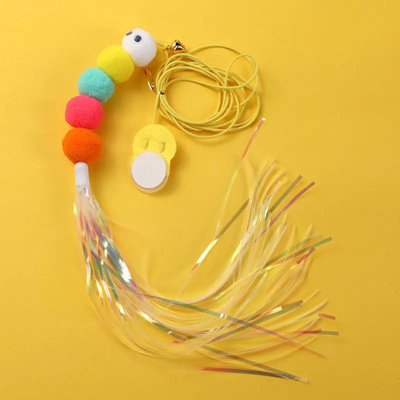 1 Pc New Cat Hanging Toy Door-Attached Stretchable Elastic Rope Self-Entertaining Cat Toy Cat Stalk by DERILUJA LLC
