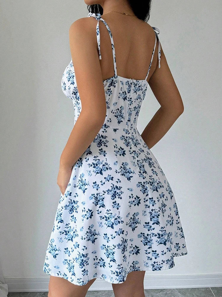 Women's Summer Floral Spaghetti Strap Beach Short Dress,Womens Dresses,Woman Clothing,Woman Clothes,Sundress,New In Dress 2026 by DERILUJA LLC