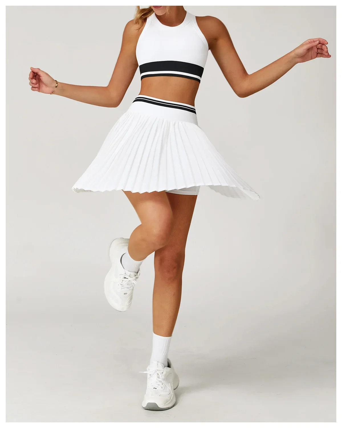 Summer Anti-Glare Tennis Skirts A-line Pleated Yoga Shorts Skirts Women High Waist Sports Fitness Skirt Gym Workout Sportswear by DERILUJA LLC