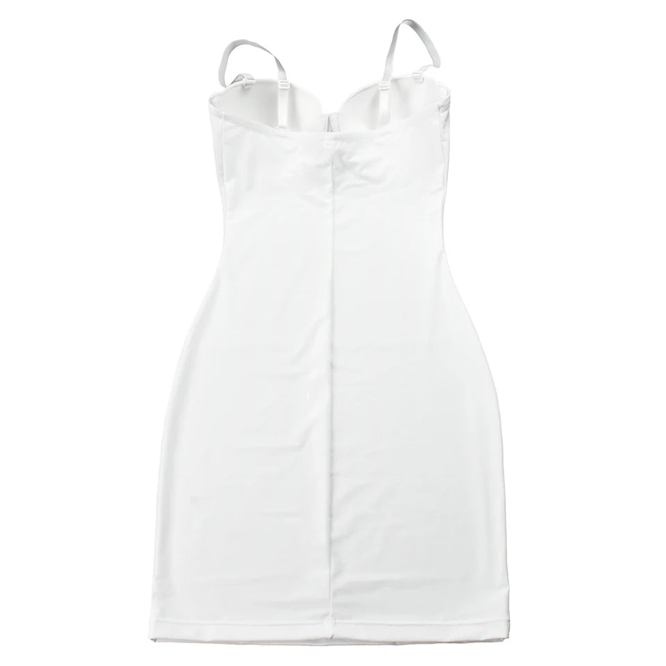 Short Bodycon Dress Backless Skinny Straps Solid Casual Sleeveless Summer High Waist Club Slim Mini Dresses Ladies Basic by DERILUJA LLC