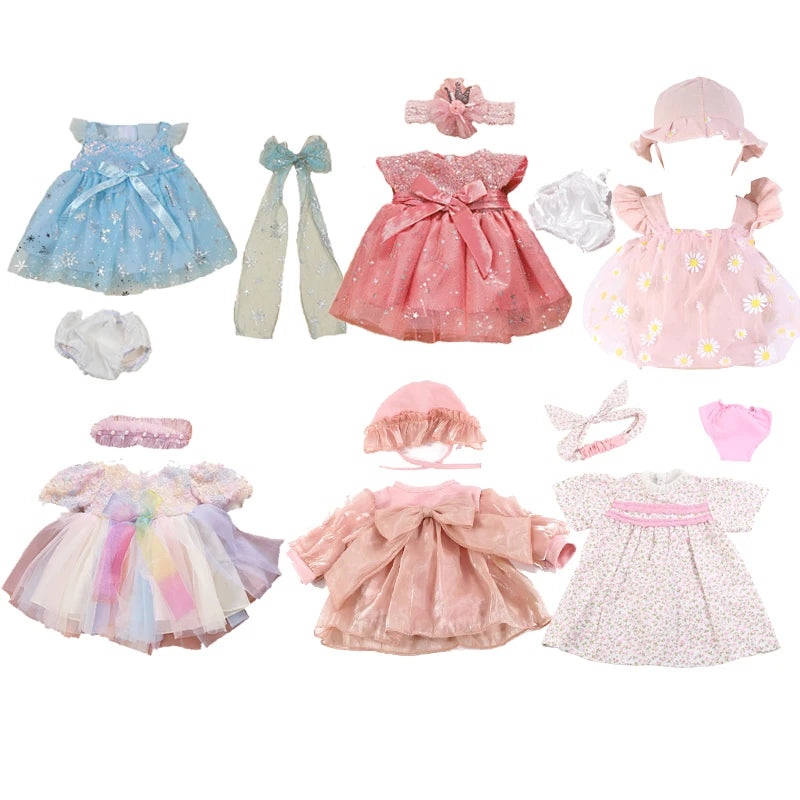 Doll Clothes Reborn Baby Dolls Clothes Dress For 55cm Reborn Doll DIY Handmade Princess Dress Dolls Accessories Kid Toy Gifts by DERILUJA LLC