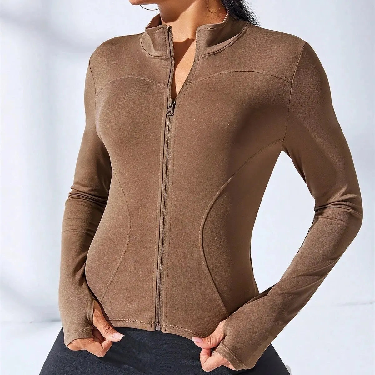 2024 New Yoga Coat Short Sports Jacket WOMEN'S Fitness Clothes Slimming Body Sculpting Zipper Yoga Jacket by DERILUJA LLC