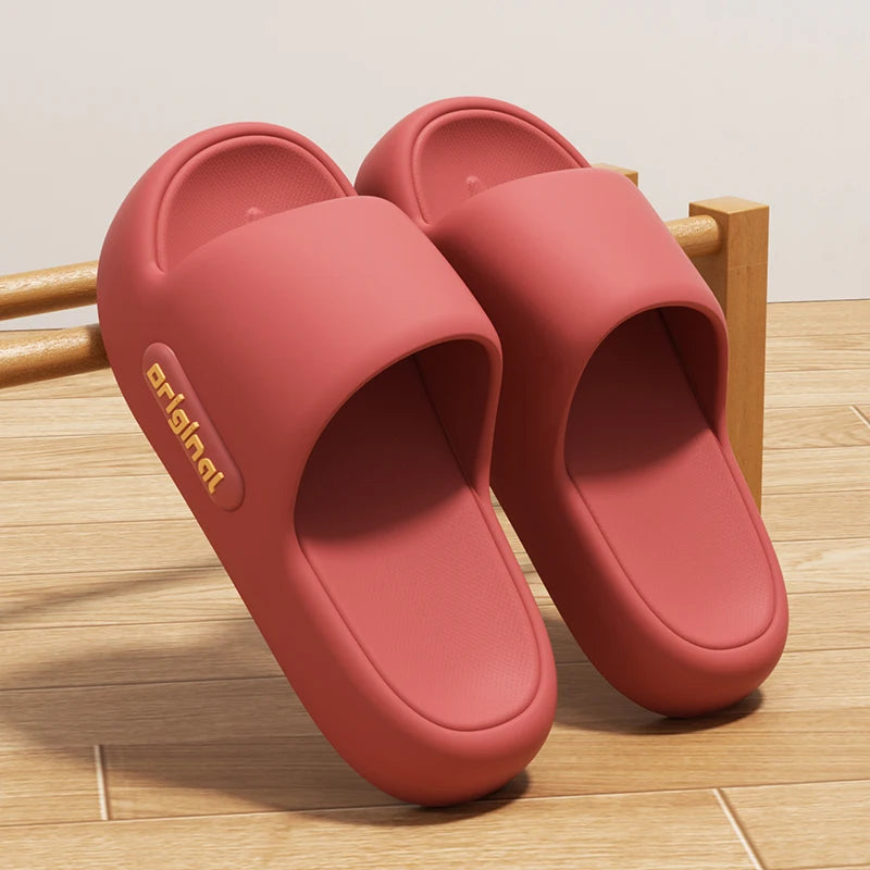Thick Bottom Cloud Slippers Women Fashion Letter Print Platform Sandals Woman 2026 Comfortable Soft Sole Beach Pillow Slides by DERILUJA LLC