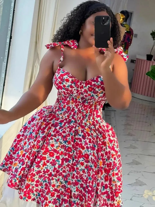 Dresses For Women 2025 New African Clothes Dashiki Flower Print Ankara Dresses Bazin