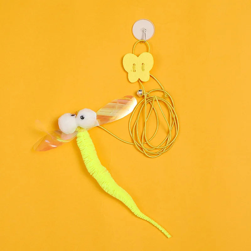 1 Pc New Cat Hanging Toy Door-Attached Stretchable Elastic Rope Self-Entertaining Cat Toy Cat Stalk by DERILUJA LLC