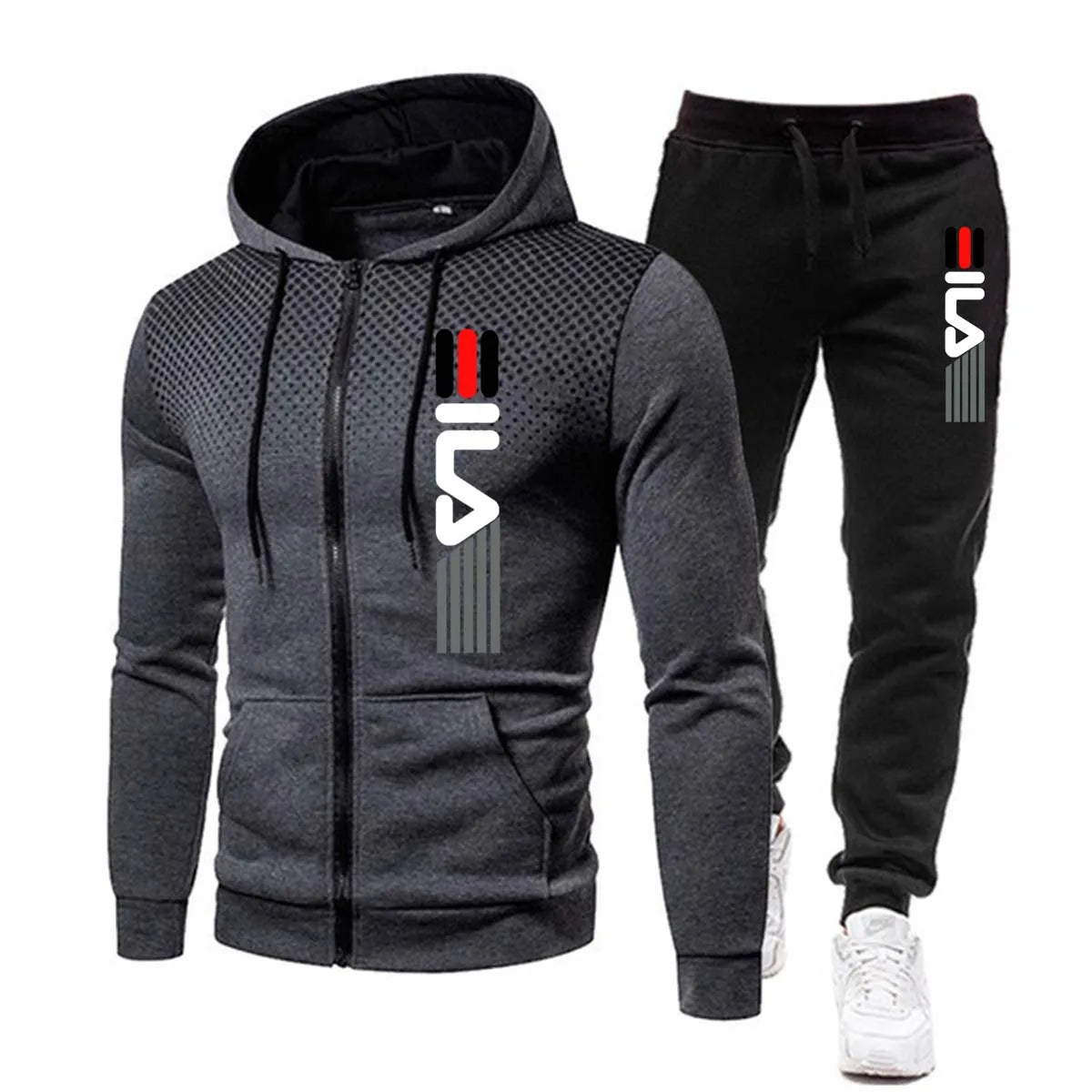 New Fashion Hoodie Fitness Gym Clothing Men Running Set Sportswear bon