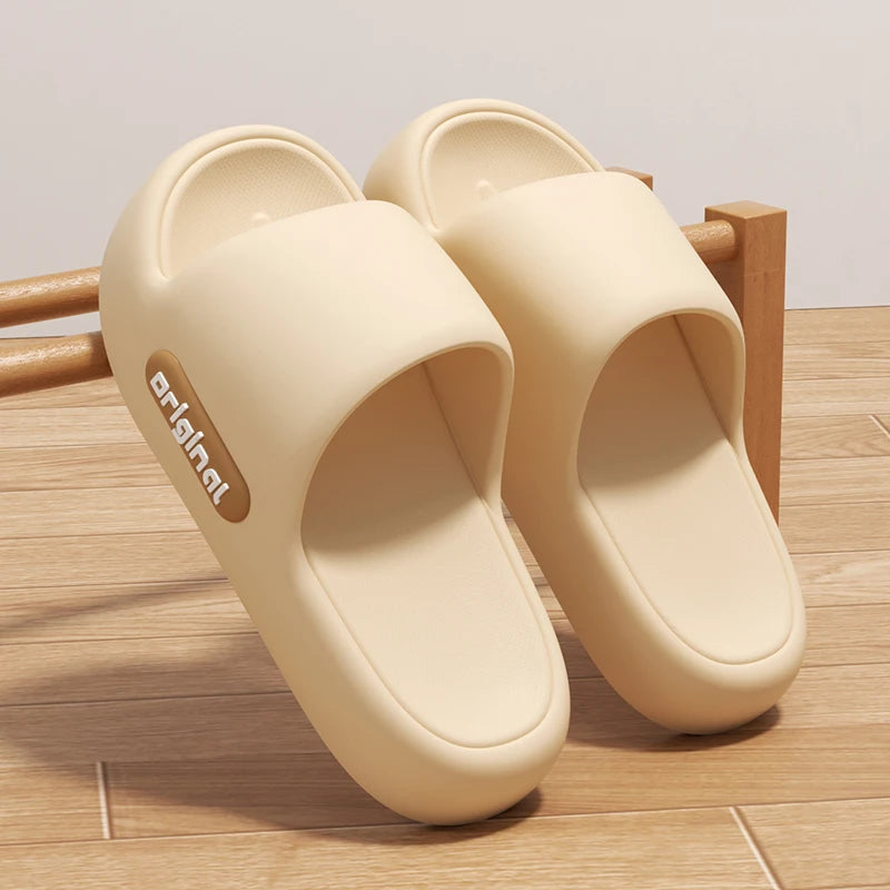 Thick Bottom Cloud Slippers Women Fashion Letter Print Platform Sandals Woman 2026 Comfortable Soft Sole Beach Pillow Slides by DERILUJA LLC