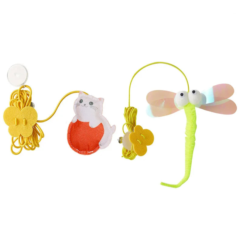 Pet Cat Toys Elasticity Retractable Hanging Door Type Interactive Toy For Kitten Mouse Catnip Scratch Rope Toy Pet Supplies by DERILUJA LLC