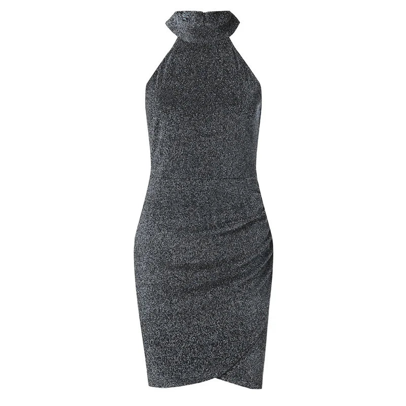 Women Sparkly Off Shouder Off Shouder Bodycon Mini Dress Evening Party Dress Casual Sleeveless Club Party Dresses Vestidos by DERILUJA LLC