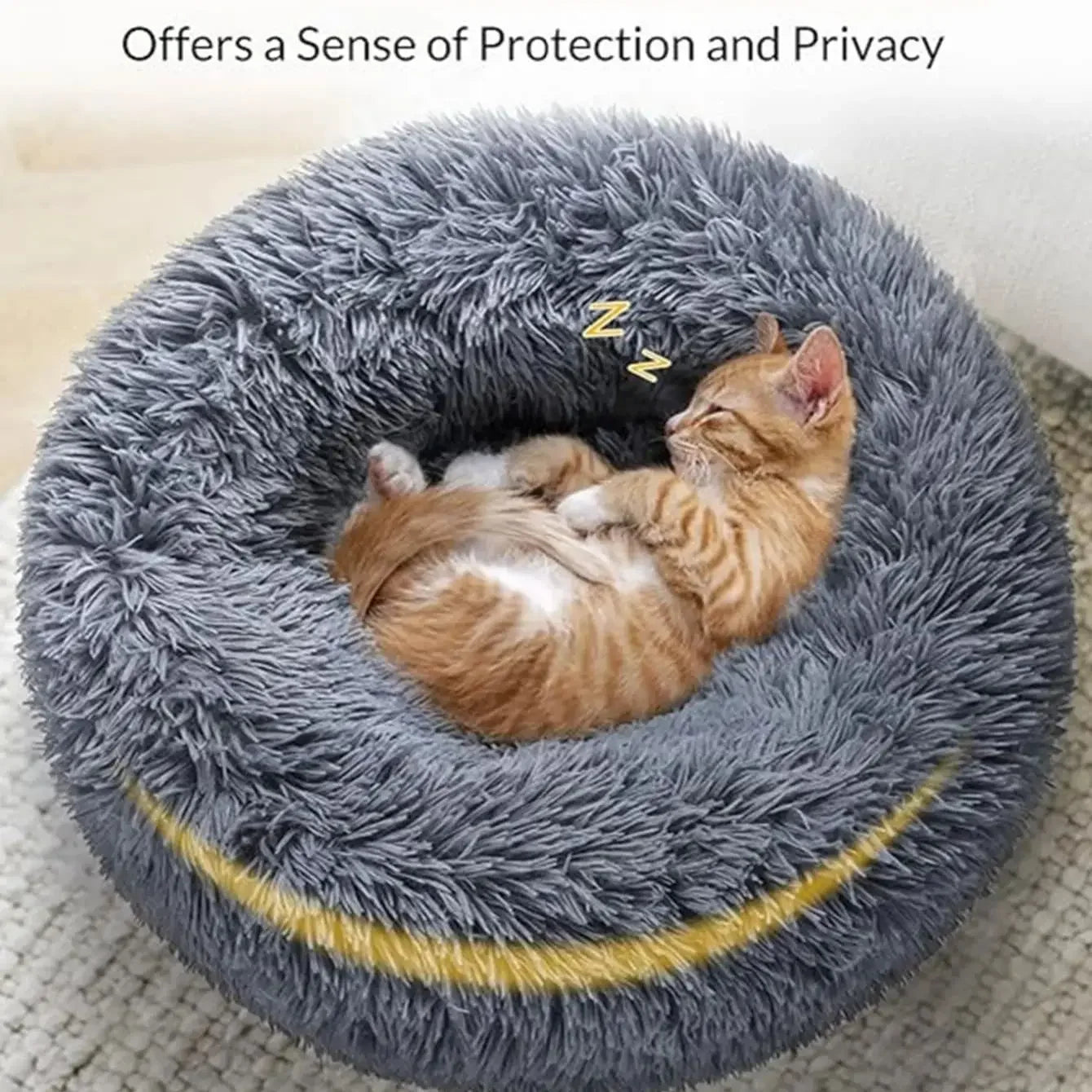 40-90cm Round Pet Bed for Large Dog Bed Super Soft Cat Bed Long Plush Dog House for Medium Dog House Winter Warm Sleeping by Badon Shop LLC