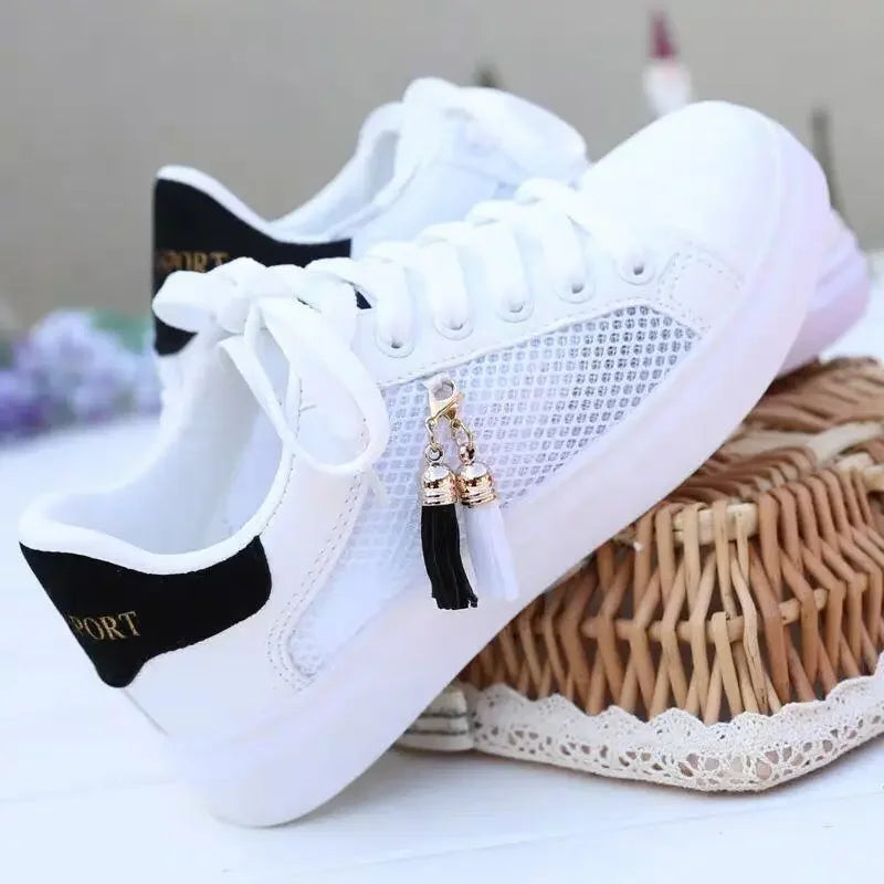 Women Sneaker Breathable Students Casual Shoes Sports for Girl Flat Mesh White Shoes Vulcanize Desginer 2023 fem