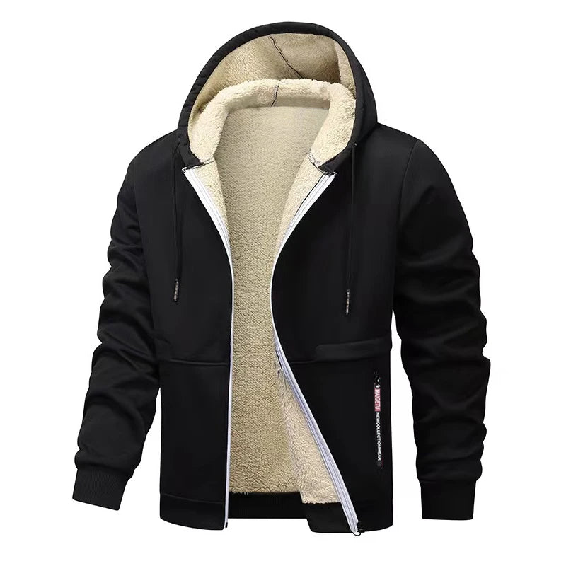 Animal Game Casual Hoodies for Men Heavyweight Fleece Sweatshirt Thick Sherpa Lined Hooded Zipper Jacket Thick Streetwear Coats by DERILUJA LLC
