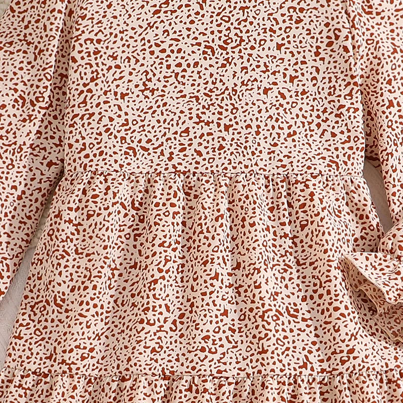 Kids Casual Dress for Girls 2026 New Spring Autumn Teenager Full Printing Long-Sleeved Dress Princess Dress Kids Daily Clothes