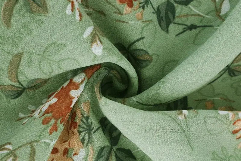 Spring Summer Fashion Women V Neck Short Sleeve Loose Chic Floral Printed Dress by DERILUJA LLC