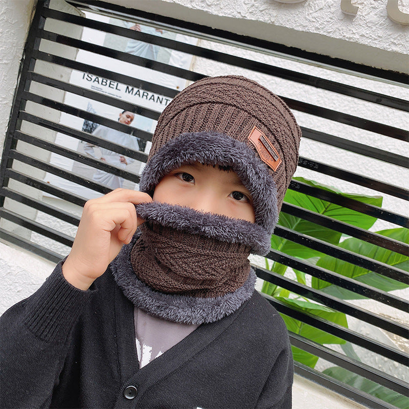 Winter Beanie Hat Scarf Set Warm Knit Hat Thick Fleece Lined Winter Hat Neck Warmer For Men Women by My Store