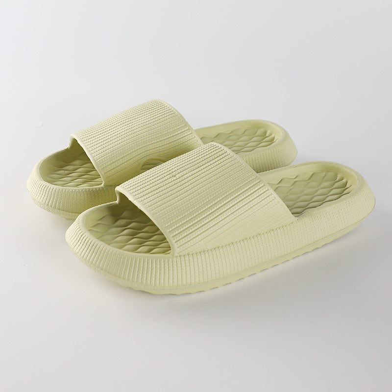 Summer EVA Slippers Solid Color Rhombus Stripe Anti-slip Slippers New Women's Home Shoes by My Store