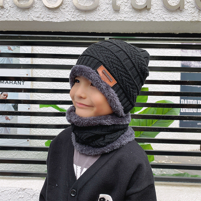 Winter Beanie Hat Scarf Set Warm Knit Hat Thick Fleece Lined Winter Hat Neck Warmer For Men Women by My Store