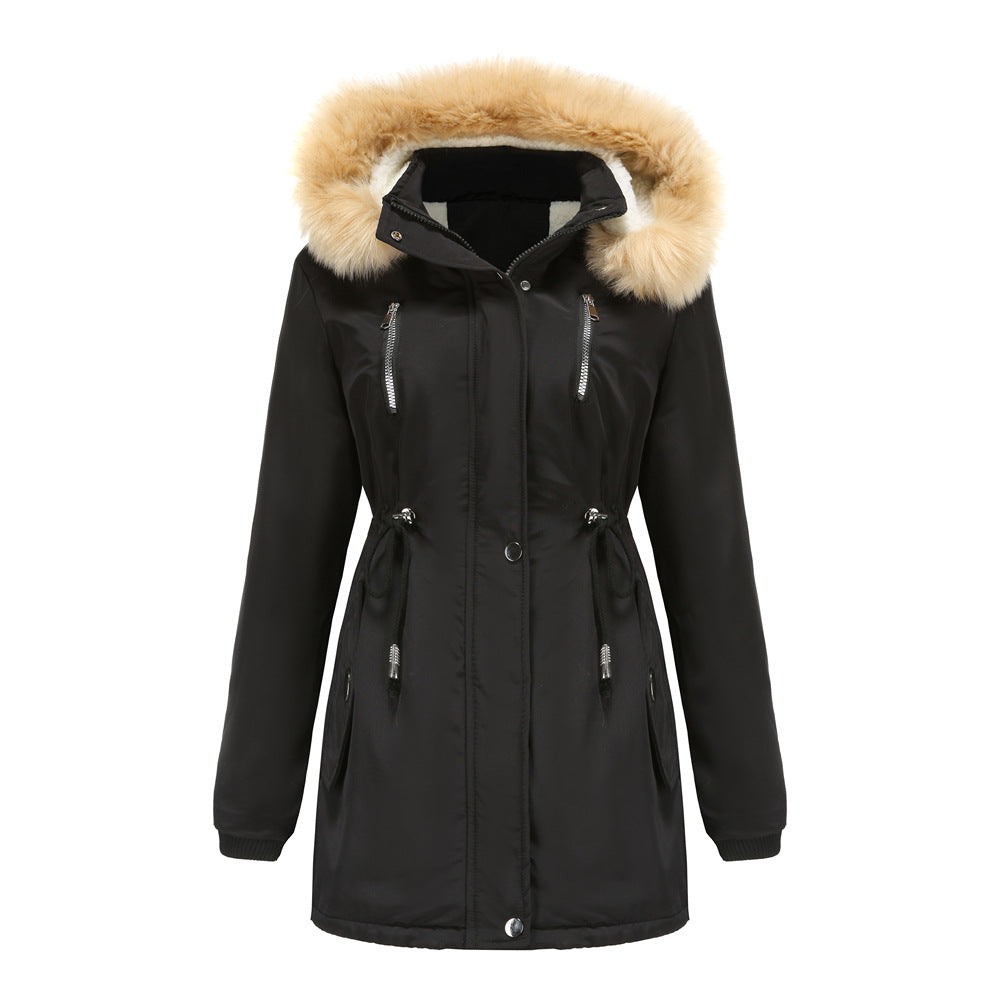 WInter Coat Detachable Hooded Feece Jacket Women by DERILUJA LLC
