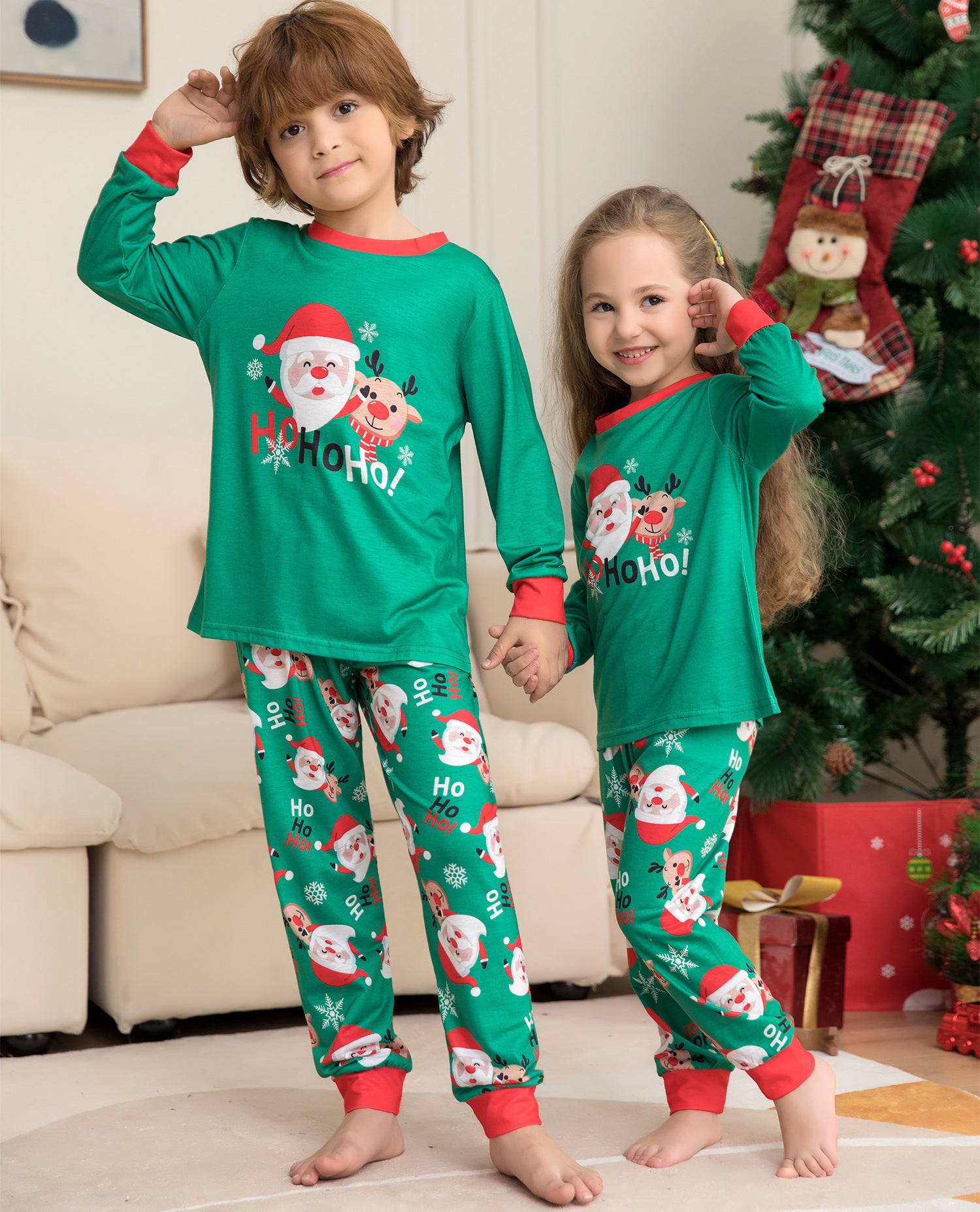 Christmas Pajamas For Family Matching Family Christmas PJs Sets Santa Claus Printed Top Sleepwear by My Store