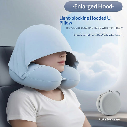 Cross-border Memory Foam Hooded U-Shape Neck Support by DERILUJA LLC