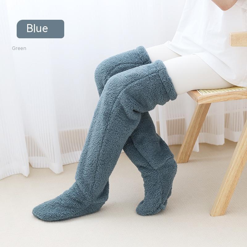 Over Knee High Fuzzy Long Socks Winter Warm Cold Leg Knee Joint Cold-proof Stockings Home Floor Sleeping Socks by My Store