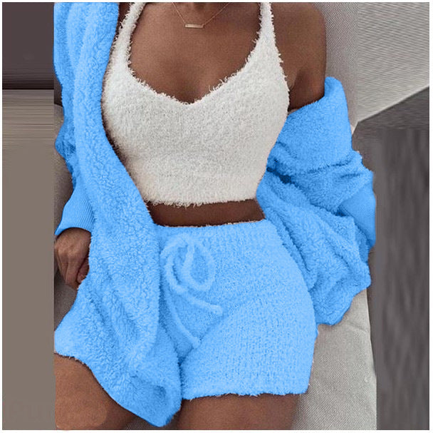 3 Pieces Of Fashionable Ladies Plush Home Clothes by My Store