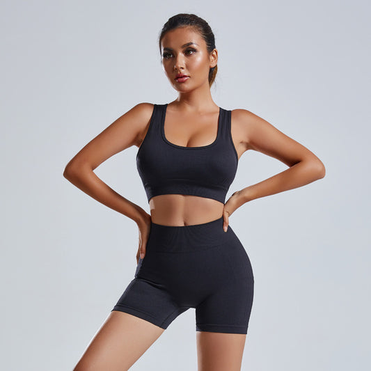 2pcs Yoga Set Women's Vest And Shorts Tracksuit Seamless Workout Sportswear Gym Clothing High Waist Leggings Fitness Sports Suits by My Store