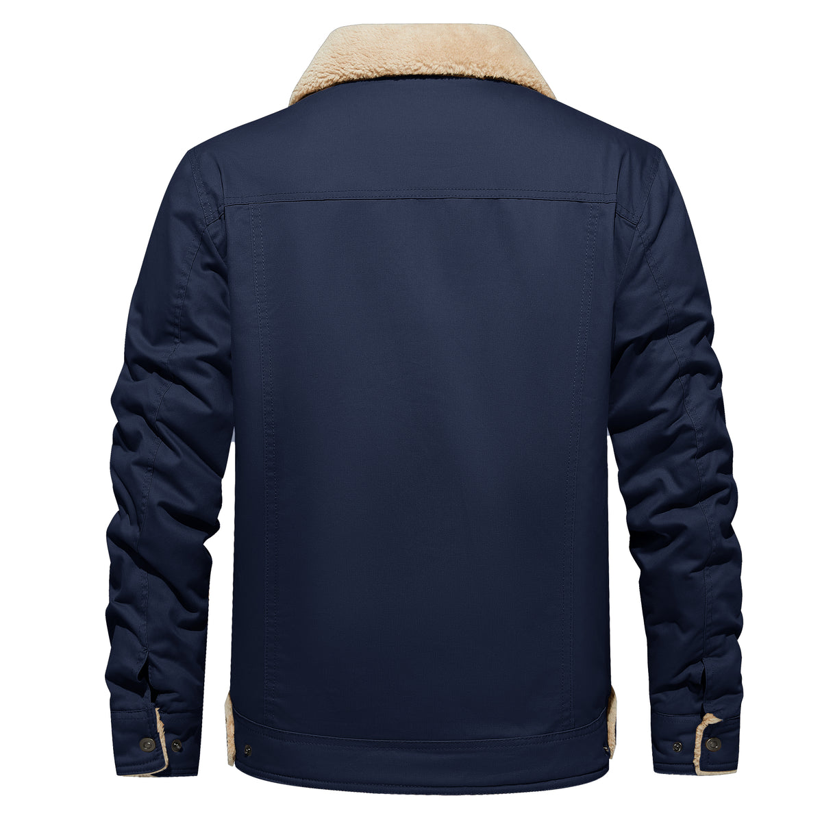 Men's Winter Jacket Lined Sherpa Jacket Warm Trucker Coat Multi Pocket by DERILUJA LLC