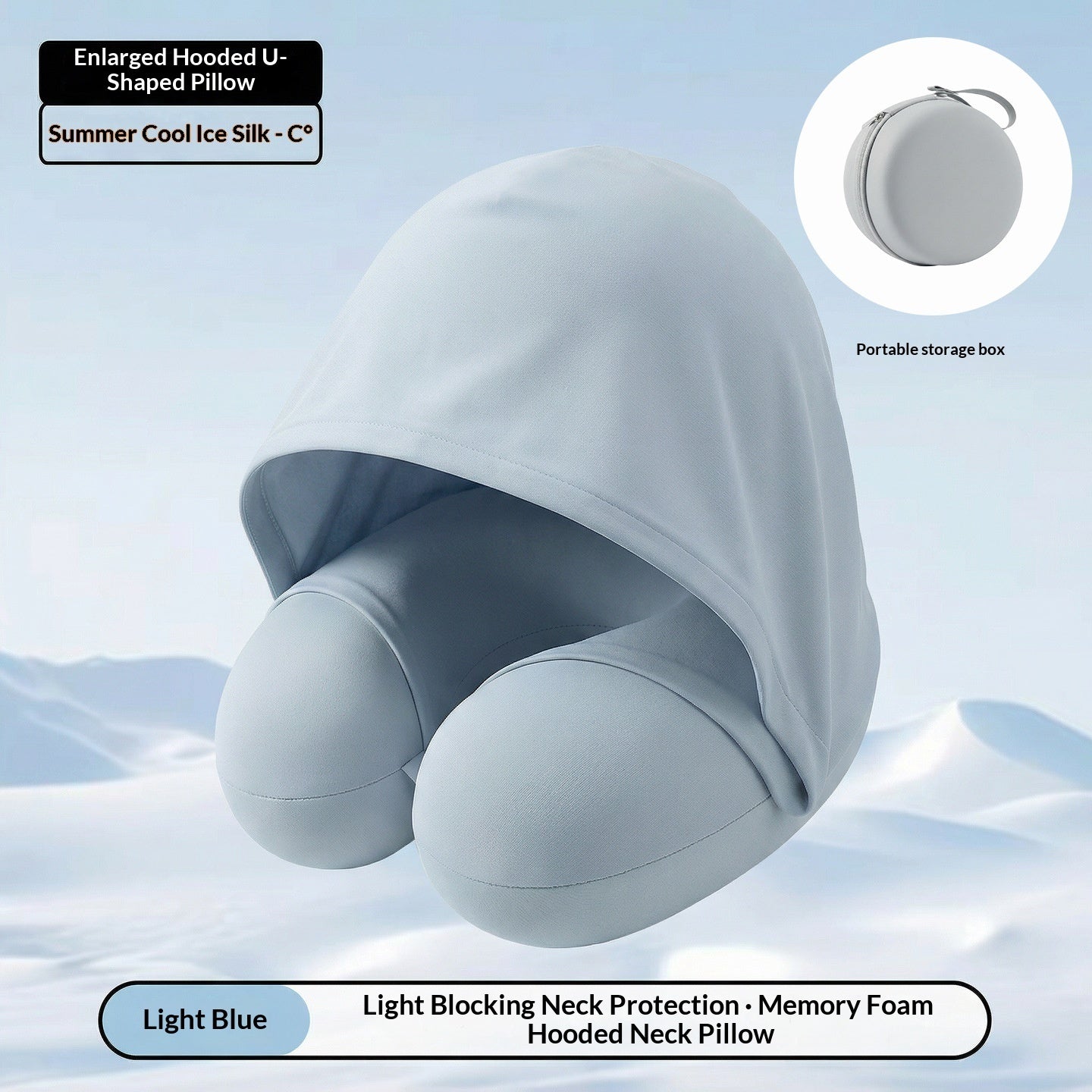 Cross-border Memory Foam Hooded U-Shape Neck Support by DERILUJA LLC