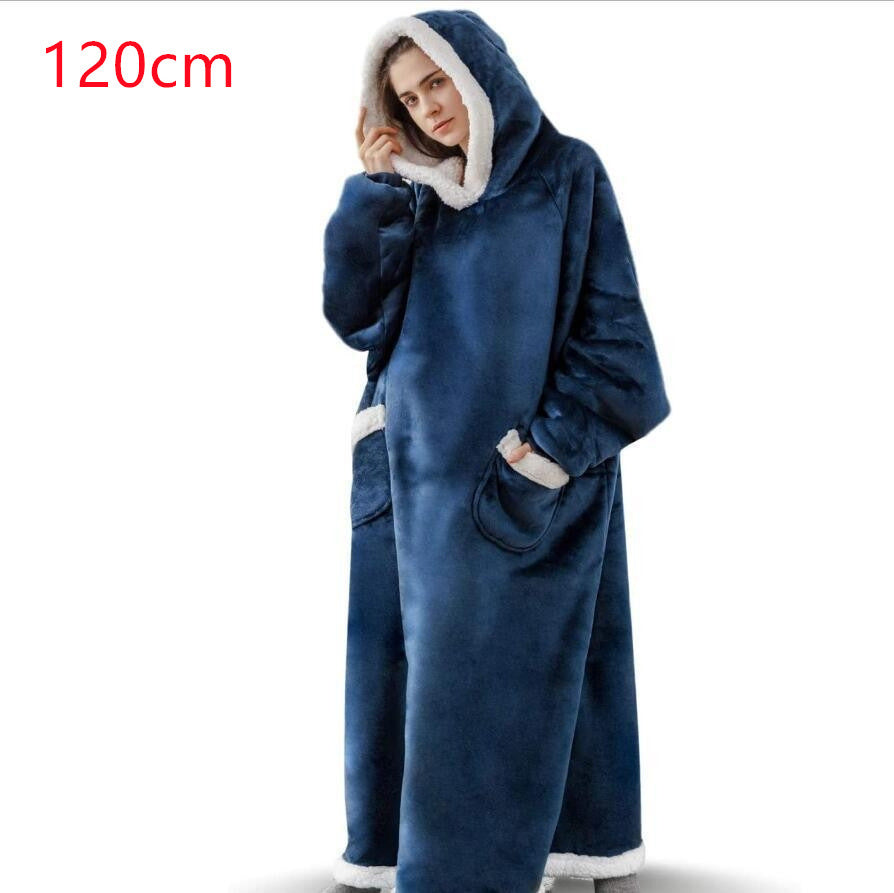 Winter TV Hoodie Blanket Winter Warm Home Clothes Women Men Oversized Pullover With Pockets by DERILUJA LLC
