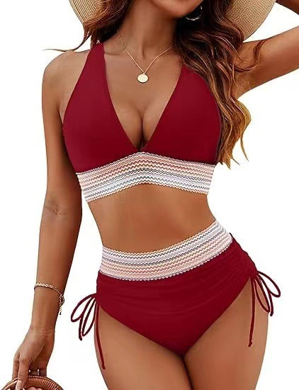 Fashion Women's High Waist Bikini Split Suit by DERILUJA LLC