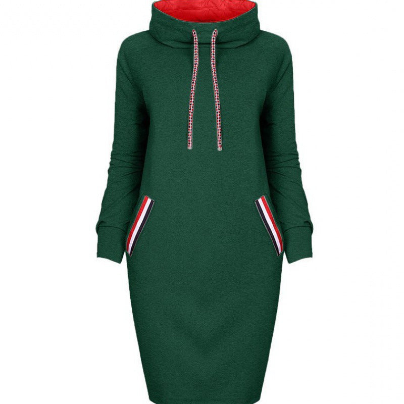 Autumn winter dress Long sleeve vestidos Casual party dresses vestido de festa women dress plus size High collar robe femme by DERILUJA LLC