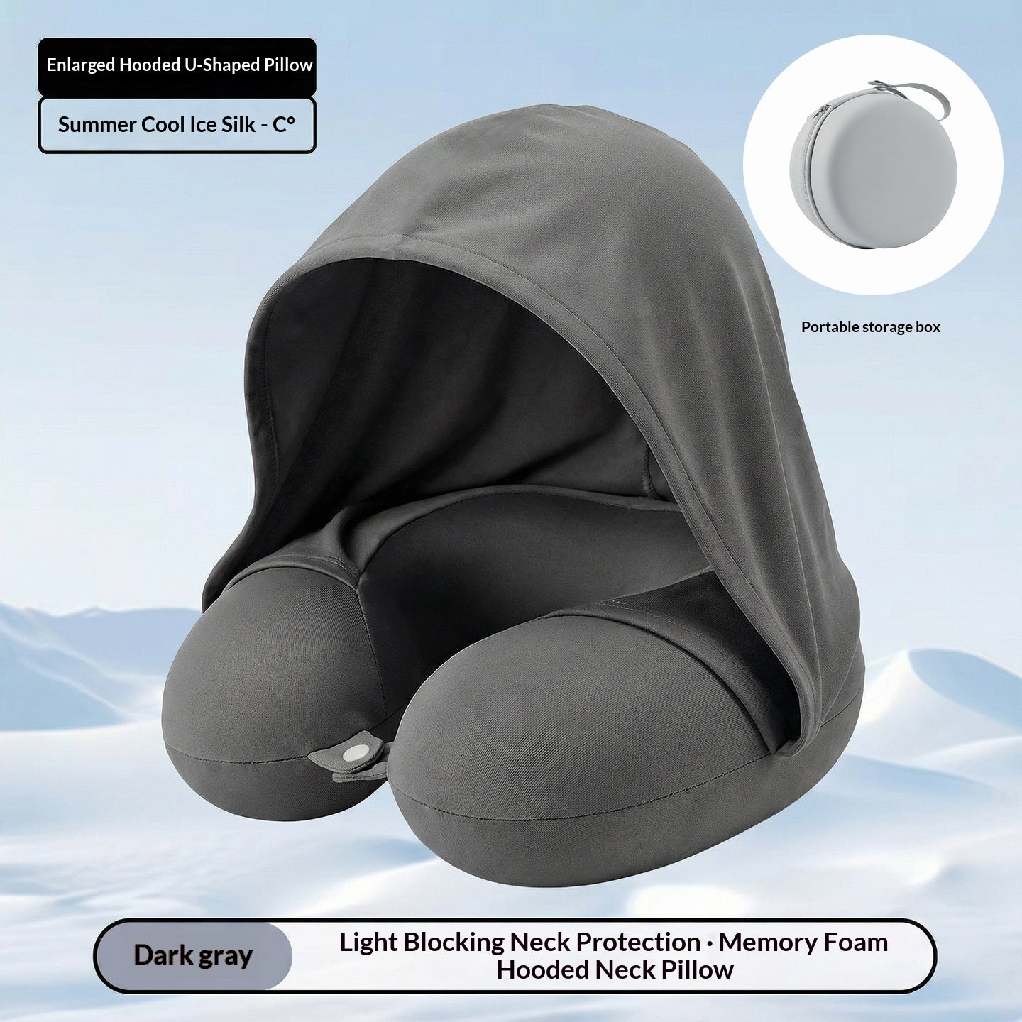 Cross-border Memory Foam Hooded U-Shape Neck Support by DERILUJA LLC