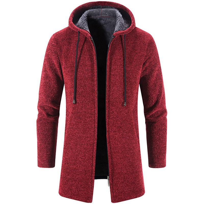 Plus Fleece Trend And Handsome All-match Cardigan For Men by DERILUJA LLC