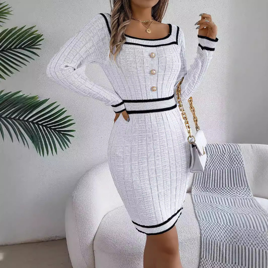 Women's Long-sleeved Sweater Hip Skirt by My Store
