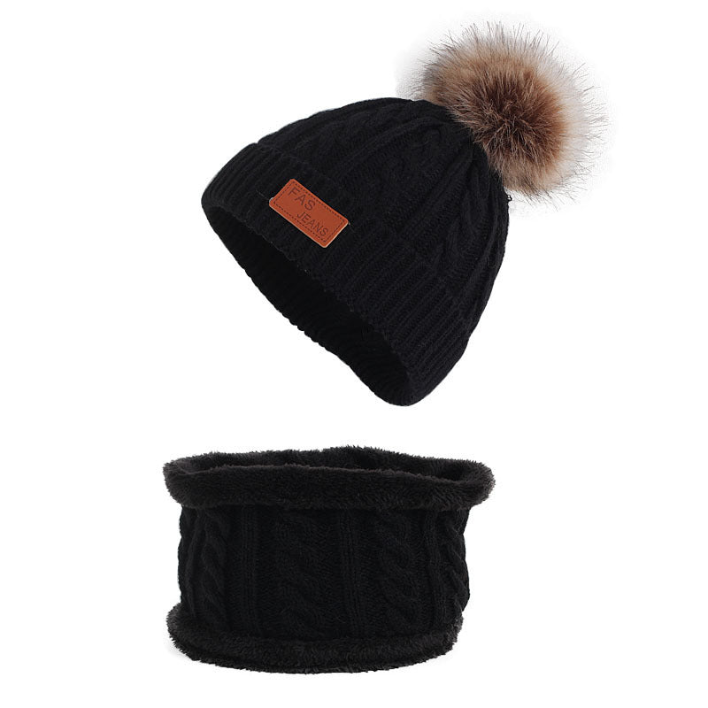 Children's Fashion Simple Hat Scarf Set by My Store