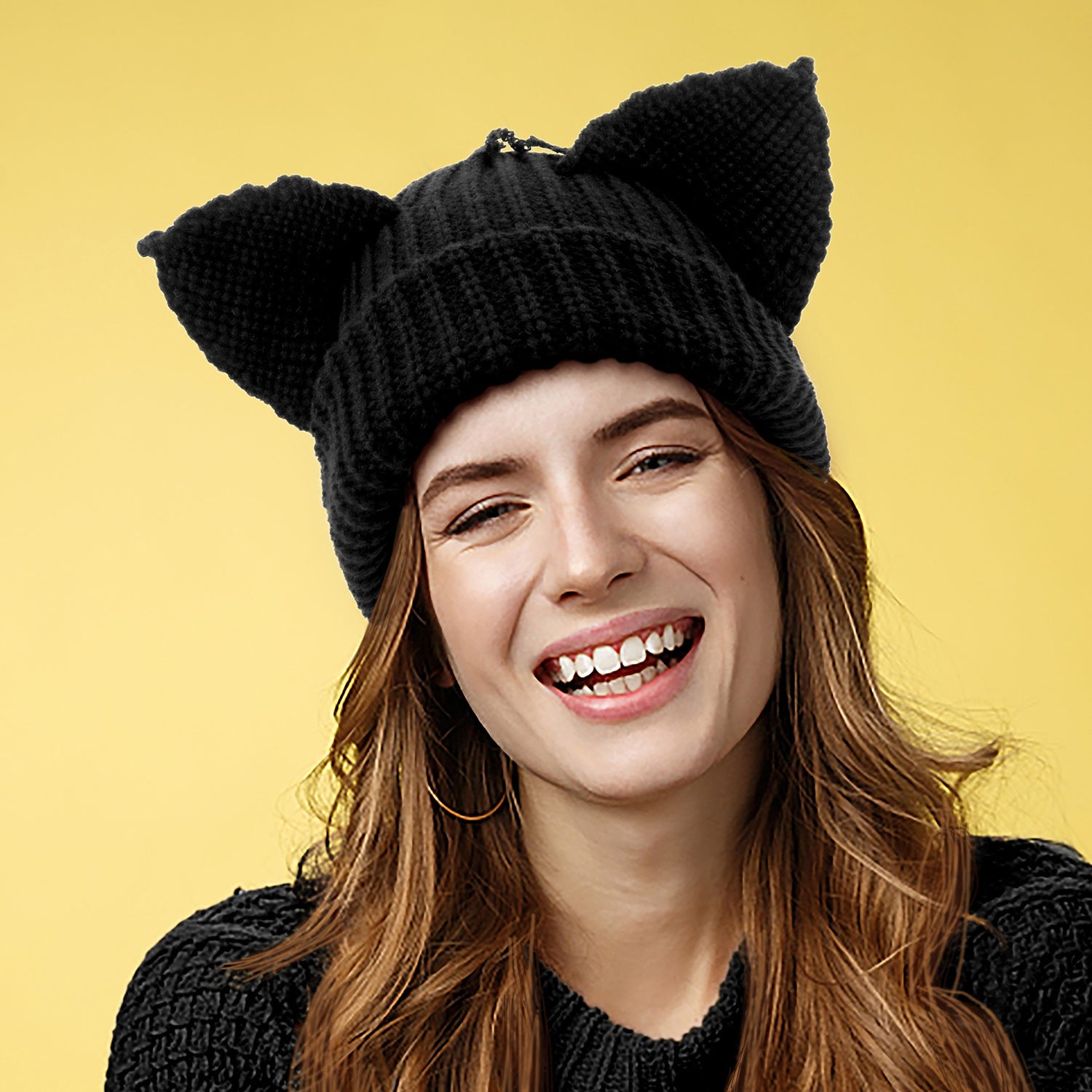 Devil Ears Thickened All Acrylic Knitted Hat by My Store