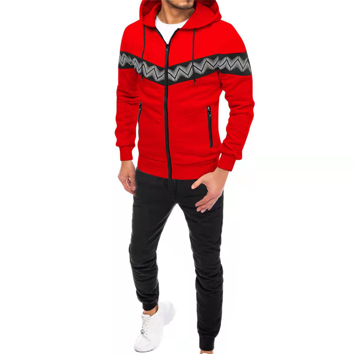 New Men's Cardigan Hooded Sweater Sportswear Casual Suit by DERILUJA LLC