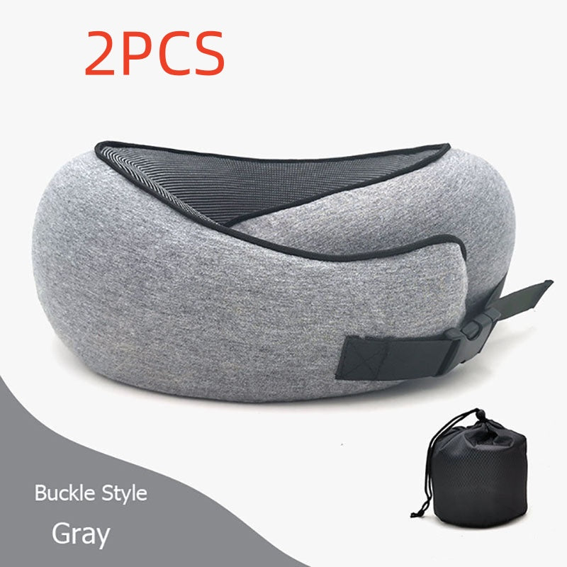 Travel Neck Pillow Non-Deformed Airplane Pillow Travel Neck Cushion Durable U-Shaped Travel Memory Cotton Nap Neck Pillow by DERILUJA LLC
