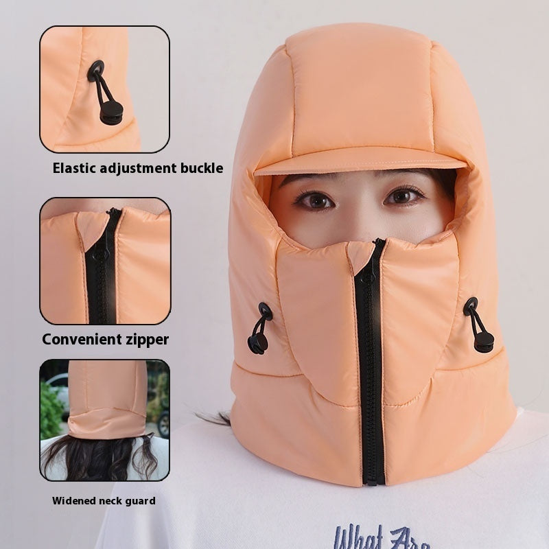 Winter Warm Hat Female Cycling Electric Car Face Care Ear Protection Scarf by DERILUJA LLC