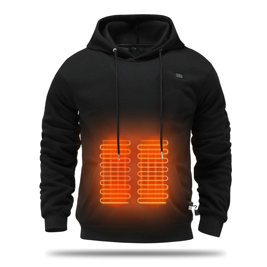 Men's USB Heating Brushed Hoody Warm by Badon Shop LLC