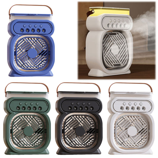 3 In 1 Portable Air Conditioner Evaporative Air Cooler LED Night Lights 3 Speeds Humidifier Fan For Home Office by DERILUJA LLC