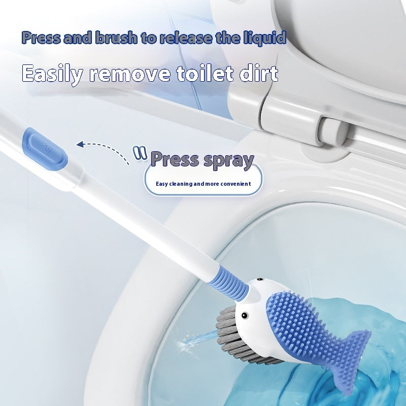 Squirt Whale Toilet Brush 360-Degree Cleaning Brush With Silicone Head Hanging Hole Design Wall-mounted Toilet Brush by DERILUJA LLC