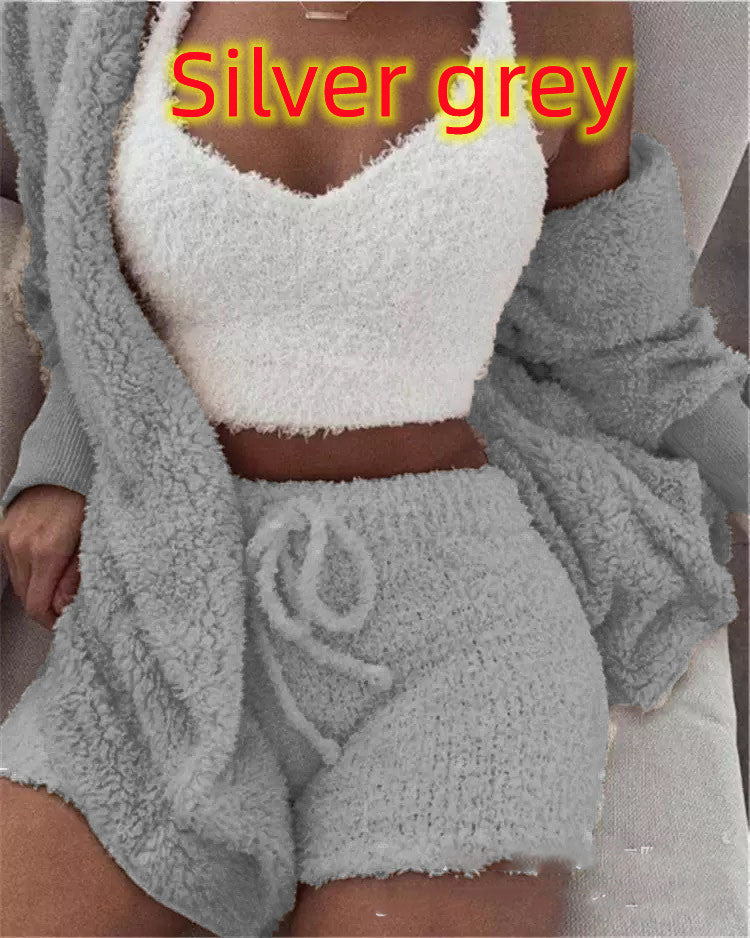 3 Pieces Of Fashionable Ladies Plush Home Clothes by My Store