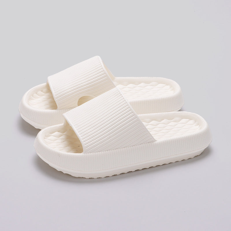 Summer EVA Slippers Solid Color Rhombus Stripe Anti-slip Slippers New Women's Home Shoes by My Store