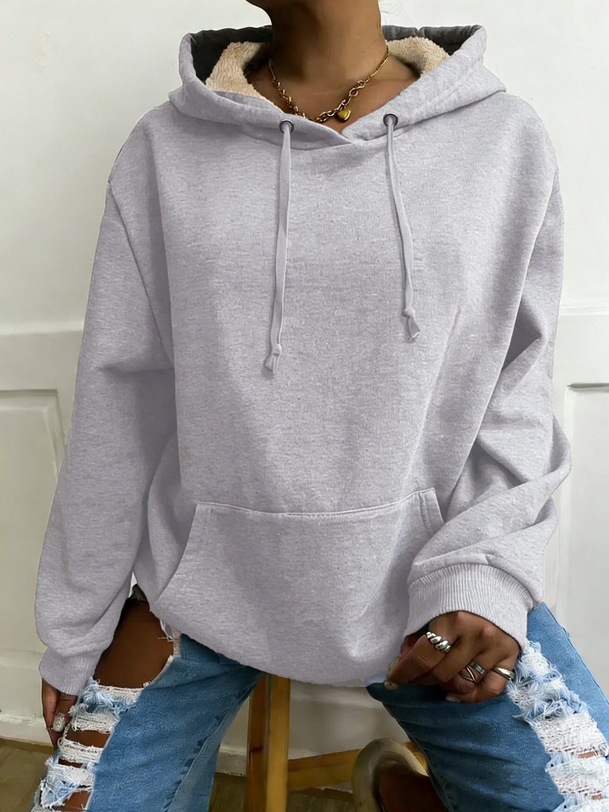 Autumn Winter Fleece-Lined Warm Casual Womens Sweater Zip-Up Jacket by DERILUJA LLC